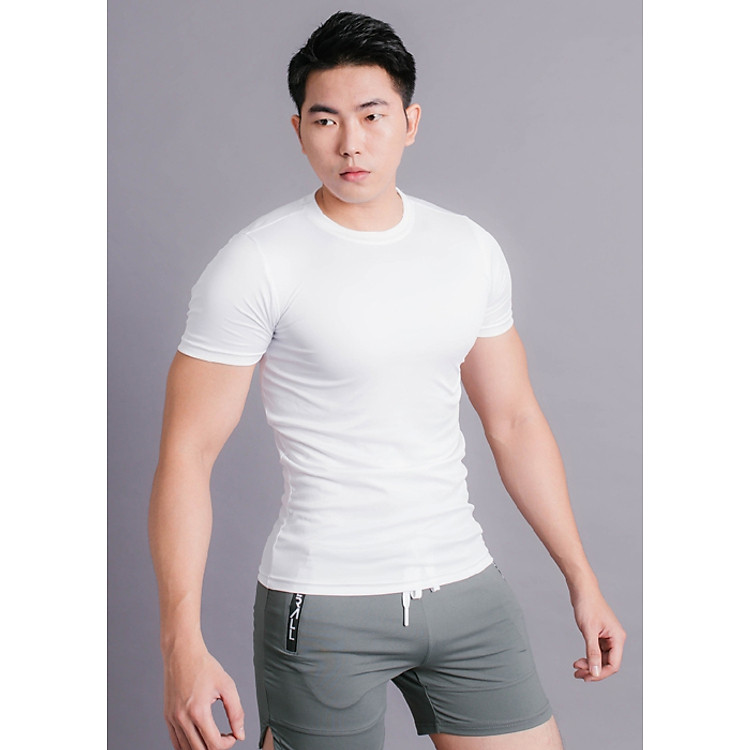 Áo Thun Nam Ngắn Tay Cổ Tròn Ôm Body Tập Gym Thể Thao - M135