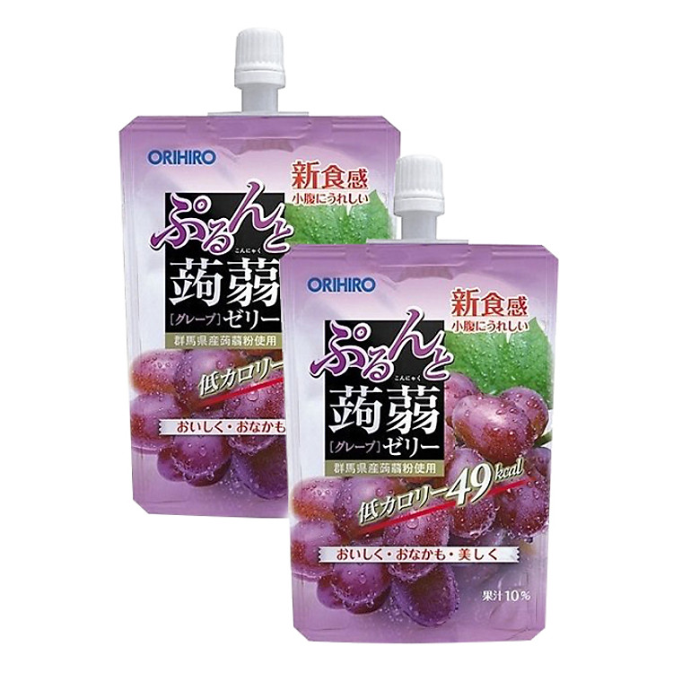 Combo 2 Gói Thạch Vị Nho Dạng Túi Đứng Orihiro 130Gx2