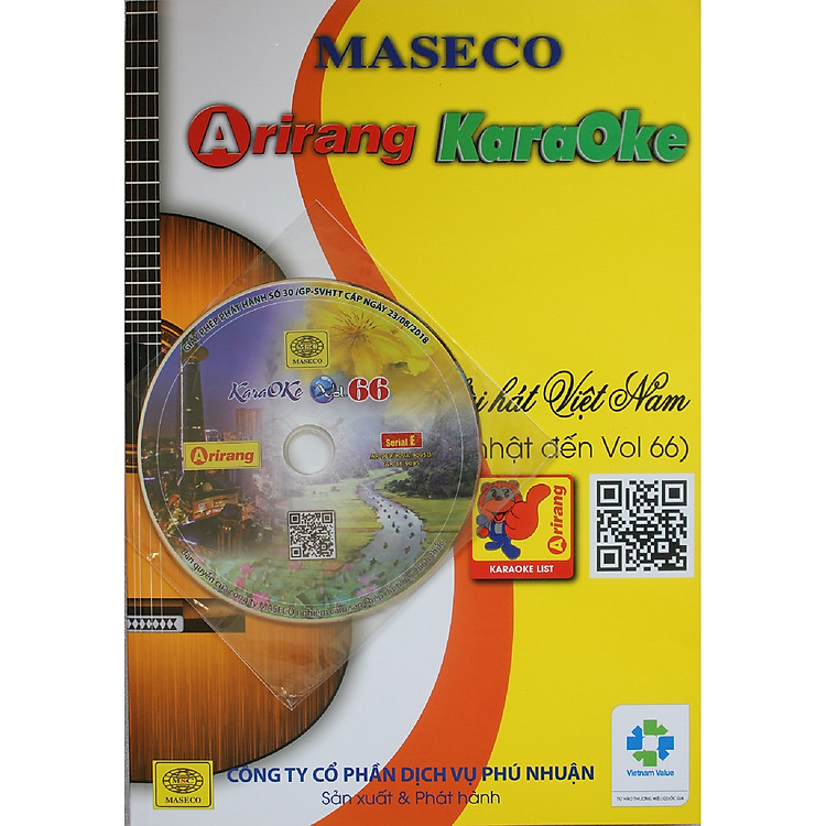 Đĩa Karaoke Arirang mới nhất Vol 66 (SERIAL E) +Tặng kèm album list nhạc -Hàng chính hãng