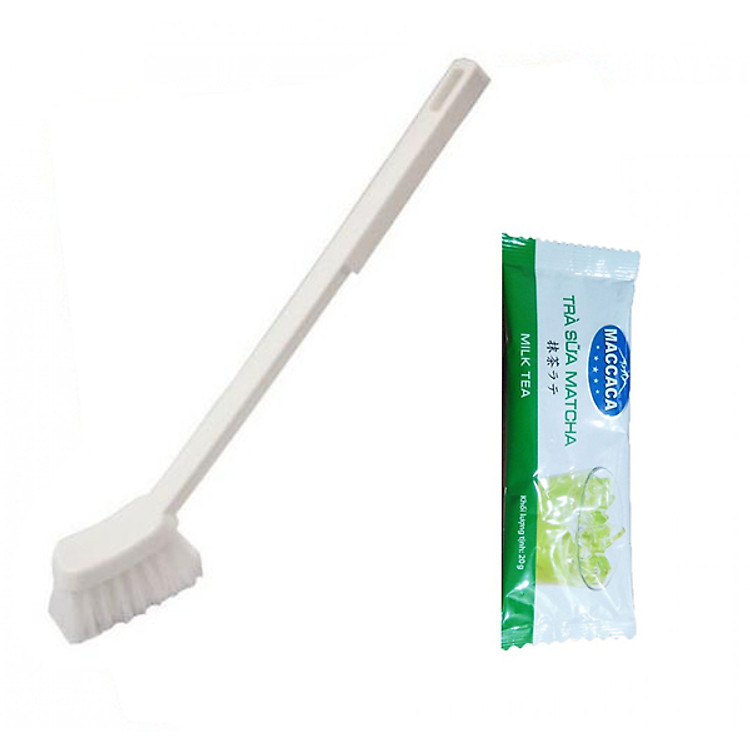 Bàn Chải Cọ Bồn Cầu Toilet Đầu Vuông Siêu Sạch Nhật Bản + Tặng Trà Sữa Matcha / Cafe Macca 20g