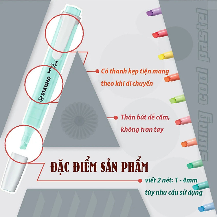 Hộp 18 Bút Dạ Quang STABILO Swing Cool - Ảnh 7
