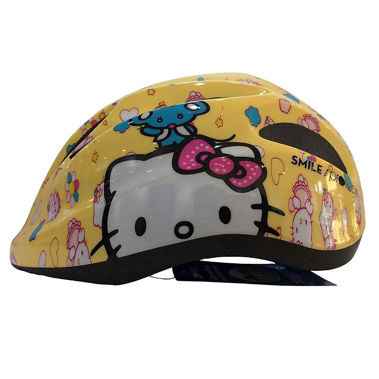 Mũ Bảo Hiểm Xe Đạp Trẻ Em, Mũ Bảo Hiểm Chơi Thể Thao, Trượt Patin Trẻ Em Cao Cấp Protec SMILE 024 Họa Tiết Hello Kitty Dễ Thương - Hàng Chính Hãng