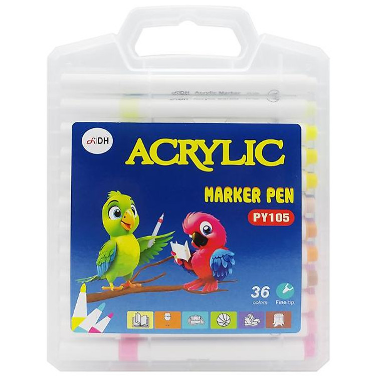 Hộp 36 Bút Lông Màu Acrylic Marker Pen