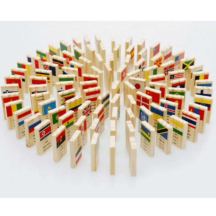 100 Quân Domino Cờ Quốc Gia - Đồ Chơi Gỗ Chính hãng Giá tốt - Hình ảnh 3