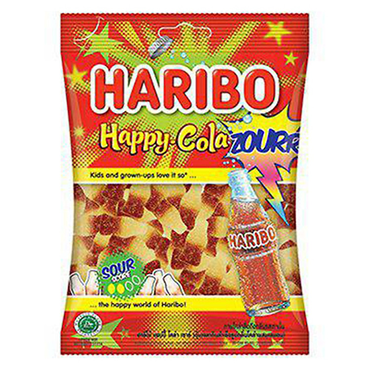 Kẹo Dẻo Haribo Happy Cola Sour Fresh (80g)