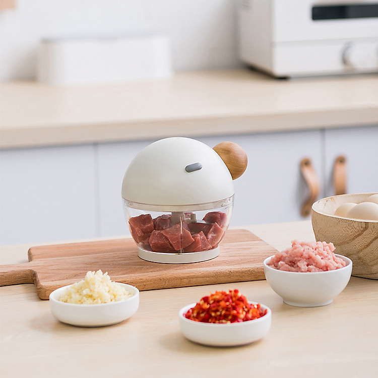 Máy cắt hành tỏi thiết kế cải tiến PHIÊN BẢN MỚI, dụng cụ xay hành tỏi có thể dùng xay thịt và nghiền cháo hiệu quả cao