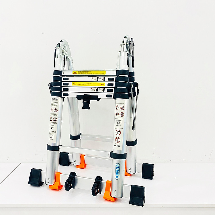 Thang Nhôm Rút Chữ A JUMBO A190 - Chữ A cao 1.9m, chữ I cao 3.8m, tải trọng 300kg