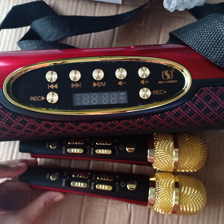 LOA KARAOKE DI ĐỘNG YS32 KÈM 2 MICRO KHÔNG DÂY - HÀNG NHẬP KHẨU