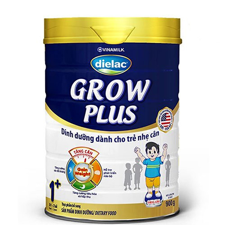 Sữa Bột VINAMILK DIELAC GROW PLUS XANH 1+ HỘP THIẾT 900G