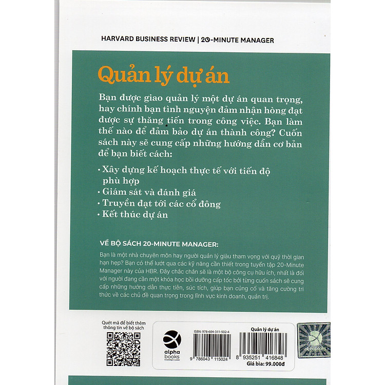 HBR 20 Minute Manager - 20 Phút Quản Lý Dự Án - Ảnh 2