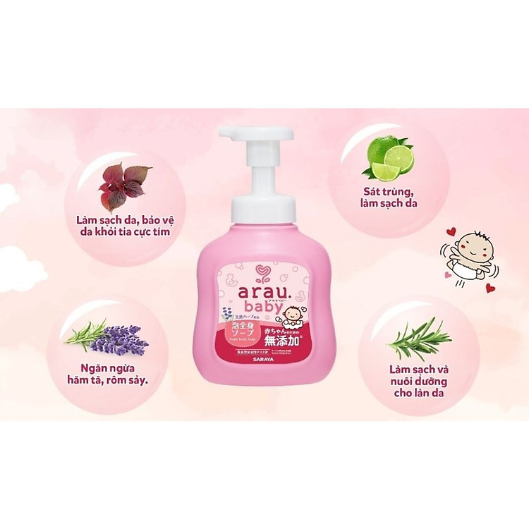 Combo Sữa Tắm Arau Baby 450ml Chính hãng Giá rẻ - Hình ảnh 5