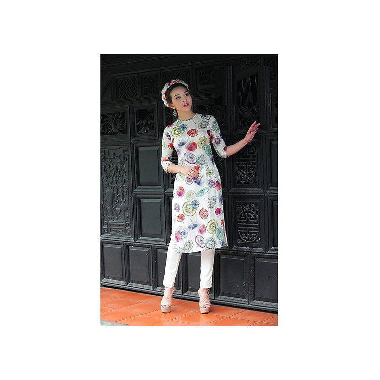 ÁO DÀI CÁCH TÂN KO KÈM QUẦN HỌA TIẾT CÂY DÙ NT2039