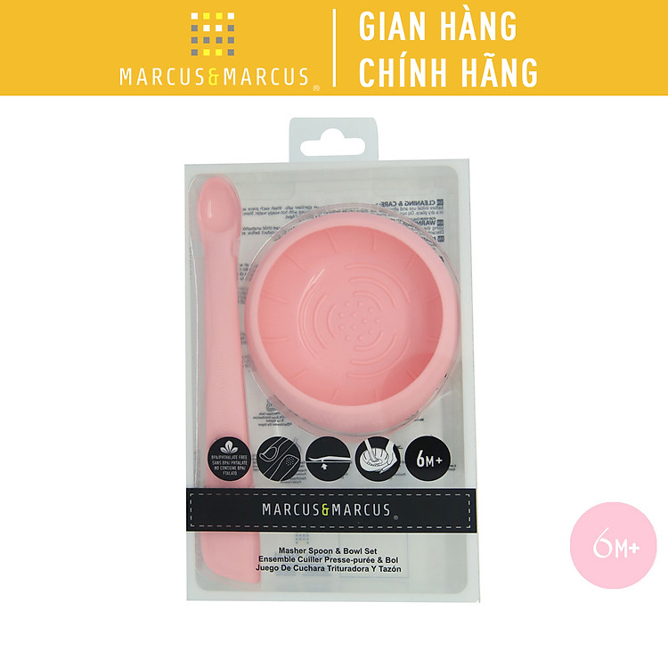 Mua tại Tiki: Bộ bát thìa nghiền thức ăn Marcus & Marcus Chính hãng, giá tốt