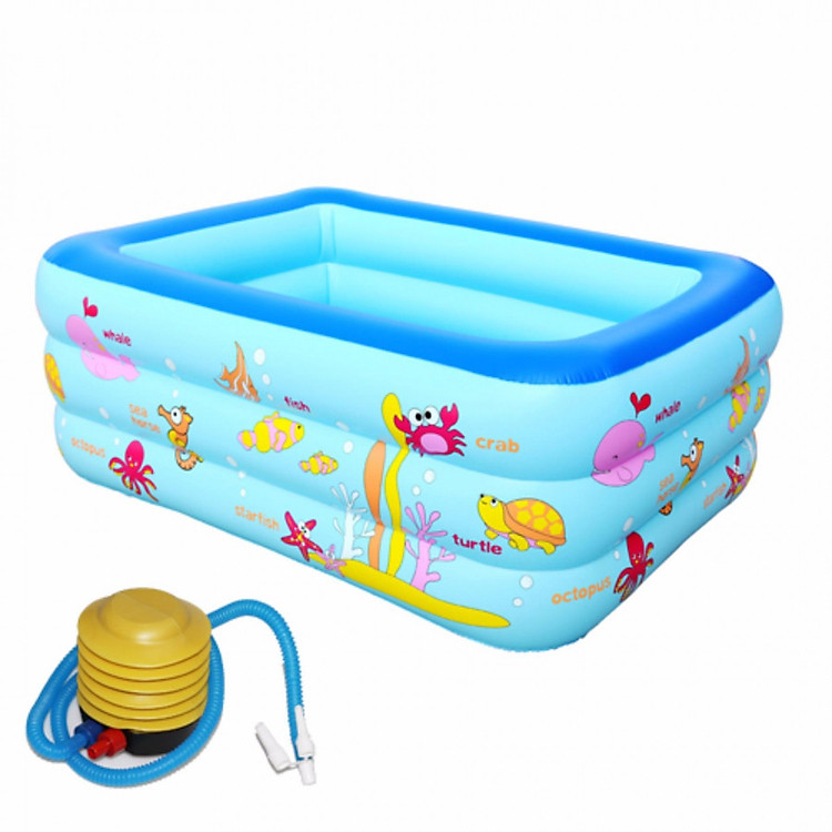 Bể bơi 3 tầng 1,3m đấy chống trượt cao cấp + tặng kèm bơm giao hình ngầu nhiên