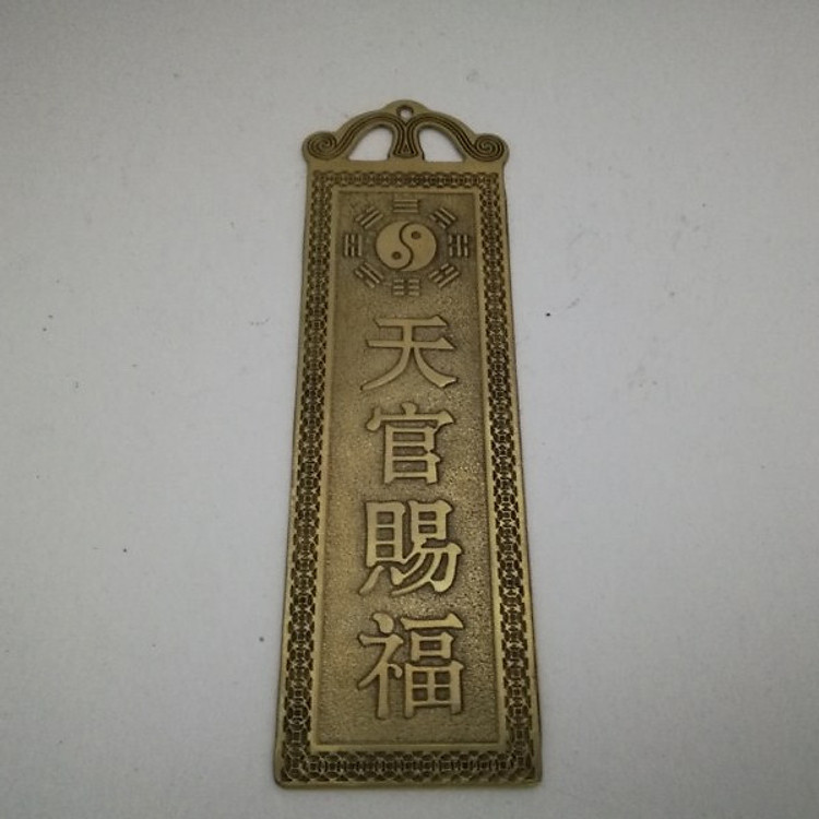 Kim bài Thiên Quan Tứ Phước đồng vàng nguyên khối