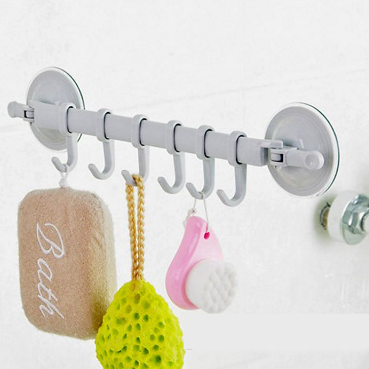 Kệ hút chân không nhà tắm 6 móc treo - Kệ hút chân không đa năng và rất là tiện lợi cho gia đình và người thân