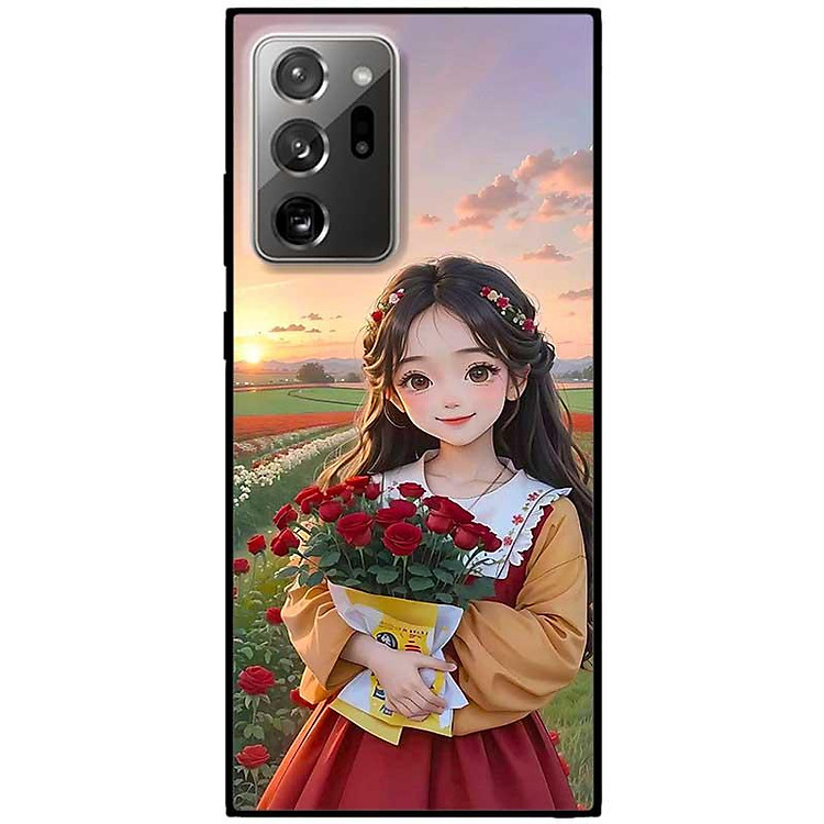 Ốp lưng cho Samsung Note 10 - Note 10 Plus - Note 20 - Note 20 Ultra - Thiếu Nữ Cầm Hoa Hồng - Hàng Chính Hãng