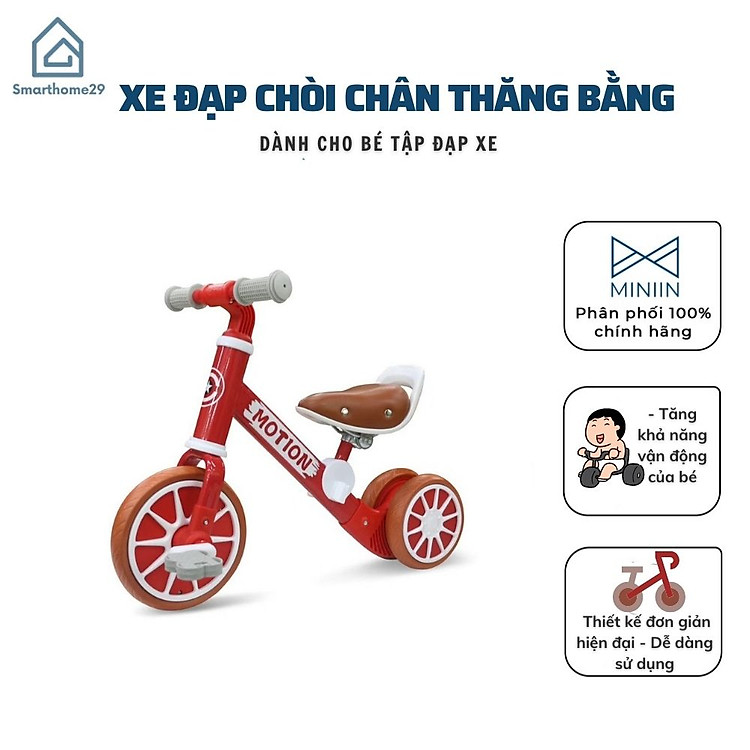 Tìm mua tại Avakids: Xe Chòi Chân 3 Bánh Miniin - Đỏ - Ngập tràn khuyến mãi