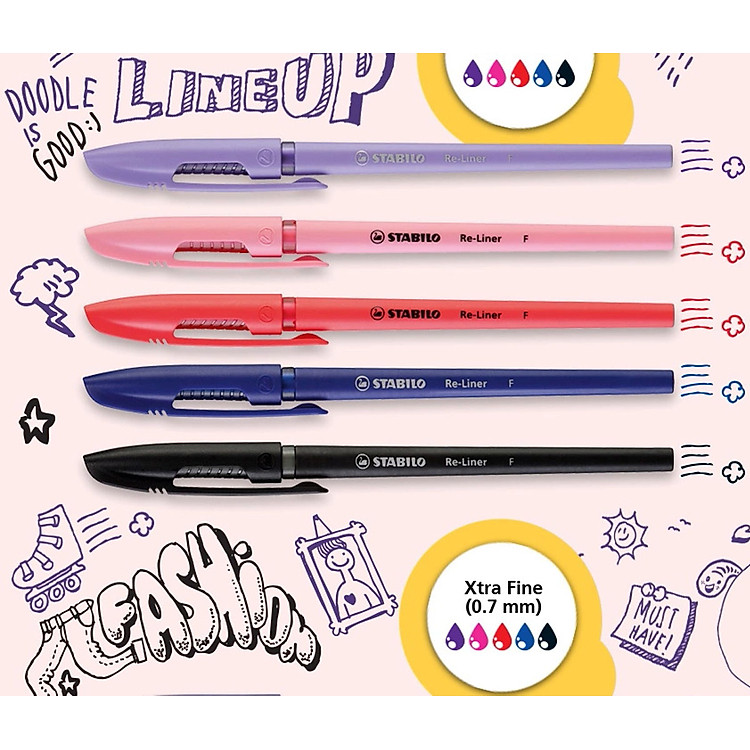 Bút Bi Stabilo Re-Liner BP868F 0.7mm (Đen - Đỏ) - Ảnh 5