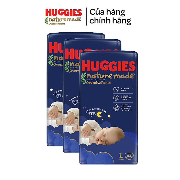 Mua Combo 3 Tã quần Huggies Naturemade ban đêm Giá tốt - Hình ảnh 5