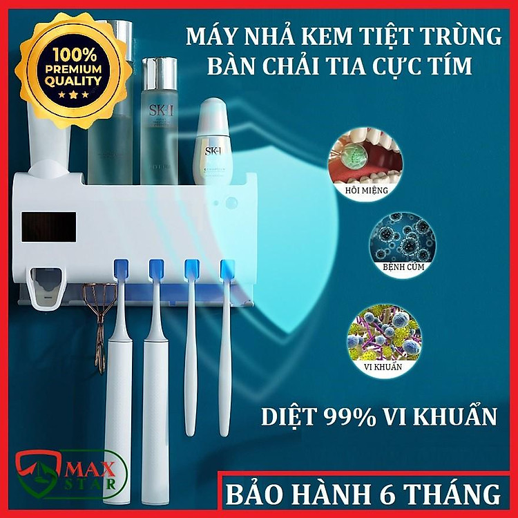 Máy tiệt trùng khử trùng bàn chải tia UV, Hộp đựng bàn chải Nhả kem đánh răng