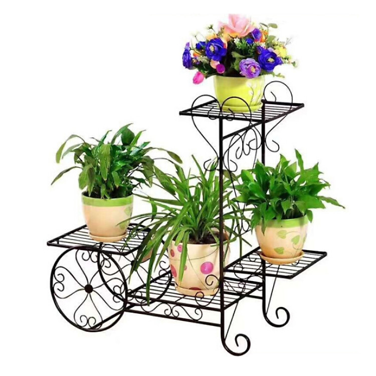 Kệ sắt để chậu hoa 4 tầng trang trí ngoài trời - Giao màu ngẫu nhiên