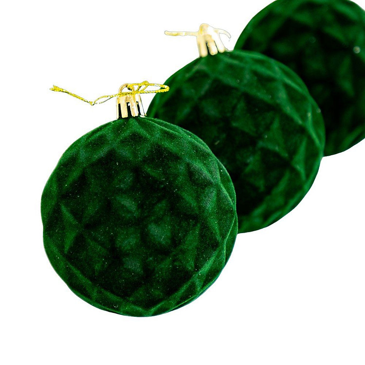 Bộ Trái Châu Trang Trí Giáng Sinh Nhiều Màu (Set 3 trái nhung xanh) - Ảnh 2