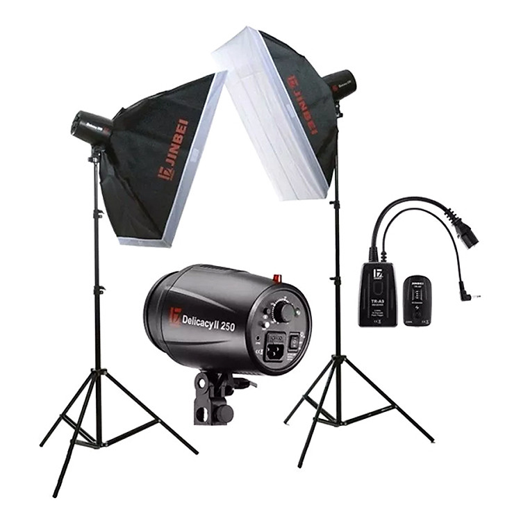 Bộ Kit Studio 2 Đèn Flash DII250 JINBEI - Hàng Chính Hãng