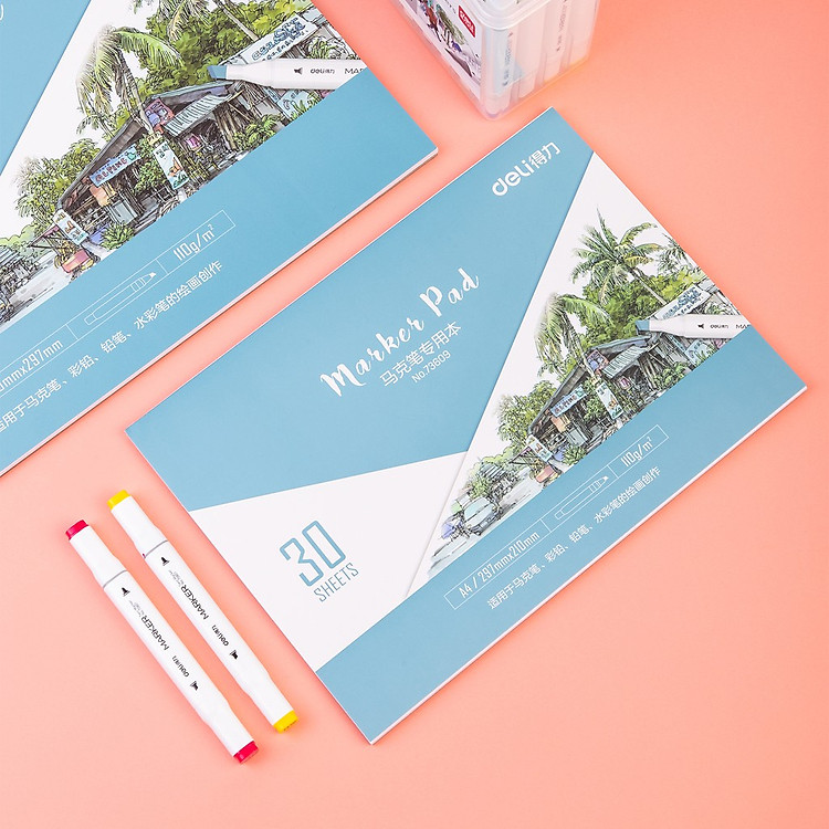 Giấy Vẽ Màu Marker Deli A4 (30 tờ, 110gsm) - Ảnh 6