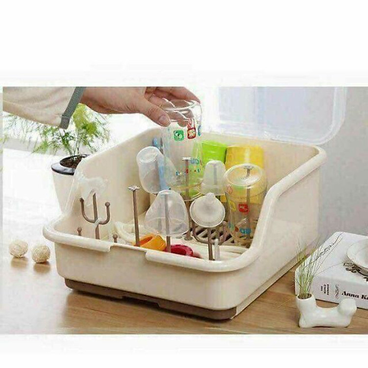 Khay úp bình sữa có nắp đậy