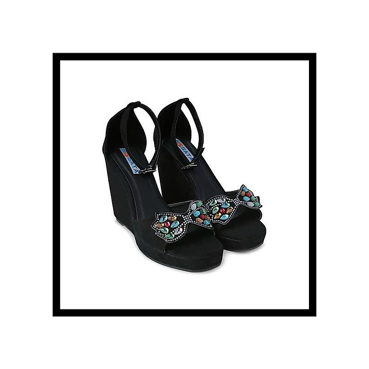 Giày đế xuồng nữ 10 phân da nhung thời trang rosata ro131