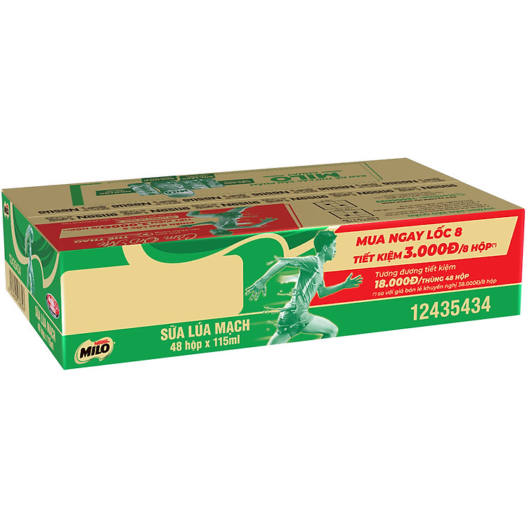 Thùng 48 Hộp Sữa Lúa Mạch Nestlé Milo 115 ml (48 x 115ml) - Phiên Bản Thank Mom