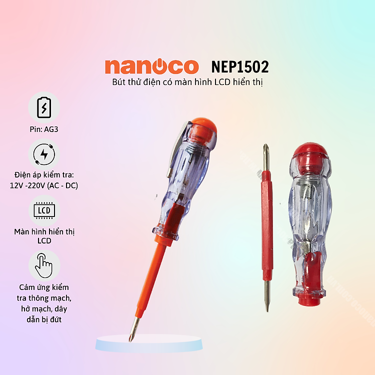 Bút Thử Điện Nanoco NEP1201/1202/1501/1502 - Hàng Chính Hãng