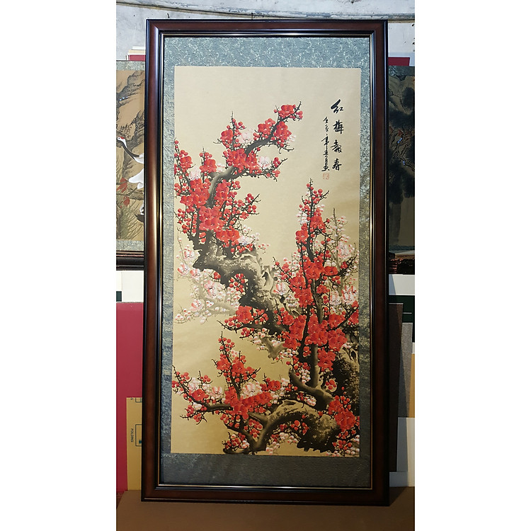 Tranh thủy mặc MỘC LONG ĐÀO HOA