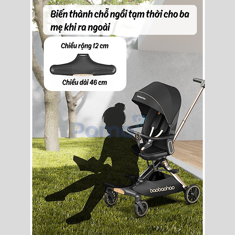 Xe đẩy Baobaohao V16 cho bé - Màu Xám Chính hãng Giá tốt - Hình ảnh 5
