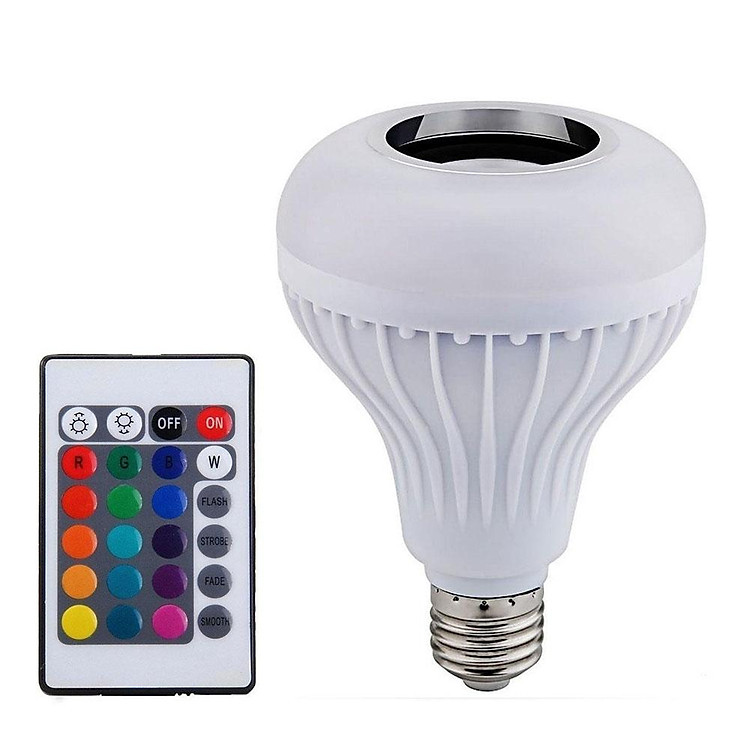 Loa Bluetooth Không Dây Tích Hợp Bóng Đèn LED E27 Thông Minh Kèm Điều Khiển Từ Xa
