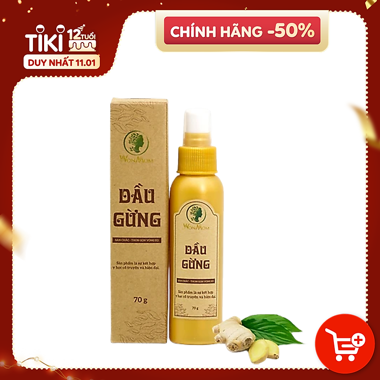 Mua tại Tiki: Dầu gừng thảo mộc tan mỡ bụng Wonmom Chính hãng, giá tốt