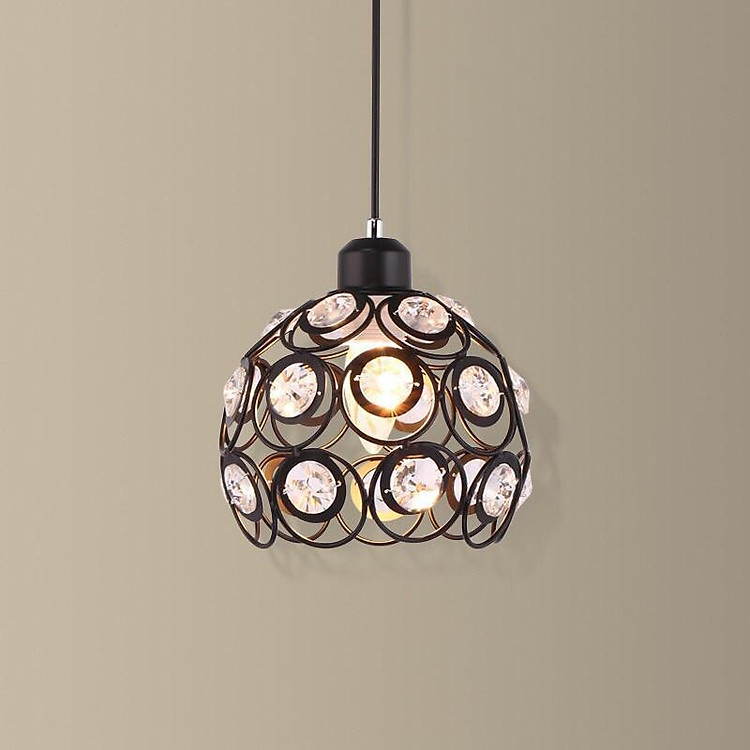đèn thả đơn đen pha lê - đèn thả quầy bar , bàn ăn, phòng khách, phòng ngủ. KÈM BÓNG LED