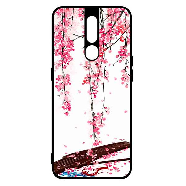 Ốp Lưng in cho Oppo F11 Pro Mẫu Đàn Tranh Hoa Đào - Hàng Chính Hãng