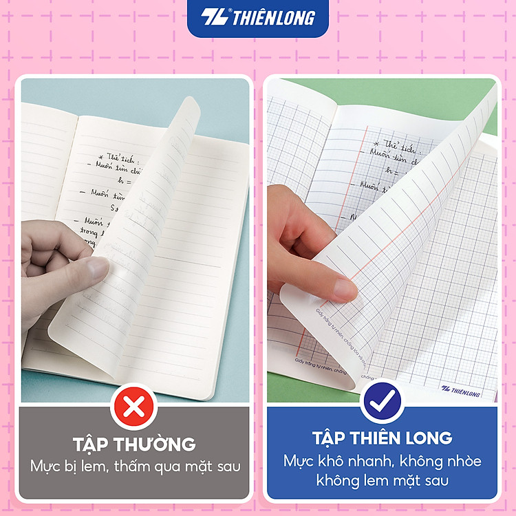 Tập học sinh 96 trang 4 ô ly vuông 2mm 80-100gsm Thiên Long - Ảnh 7