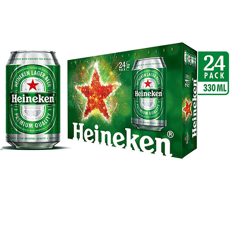 Thùng Bia Heineken 24 Lon Thường (330ml / Lon) - TV
