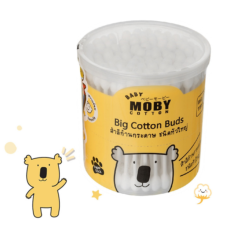 Hộp bông tăm cỡ lớn Baby Moby
