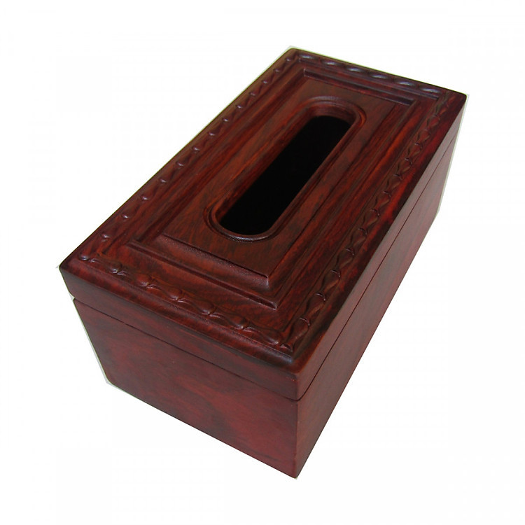 Hộp Khăn Giấy Gỗ Hương Trạm Khắc Đốt Trúc