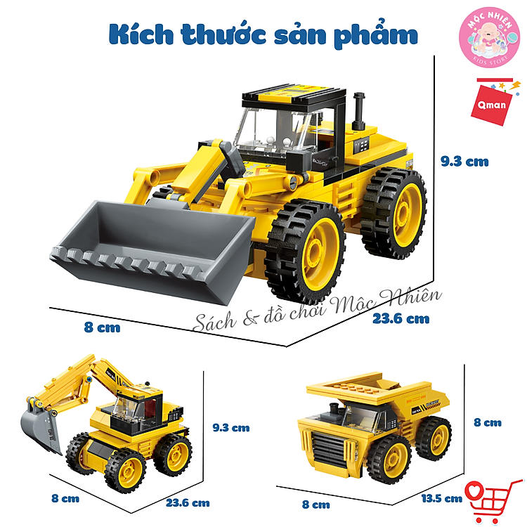 Đồ chơi xếp hình Qman 42110 - Xe xây dựng Chính hãng Tiết kiệm - Hình ảnh 3