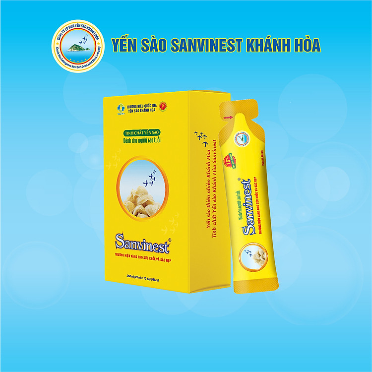 Tinh chất Yến sào Khánh Hòa Sanvinest dành cho người cao tuổi Hộp 10 túi 25ml - 512H10