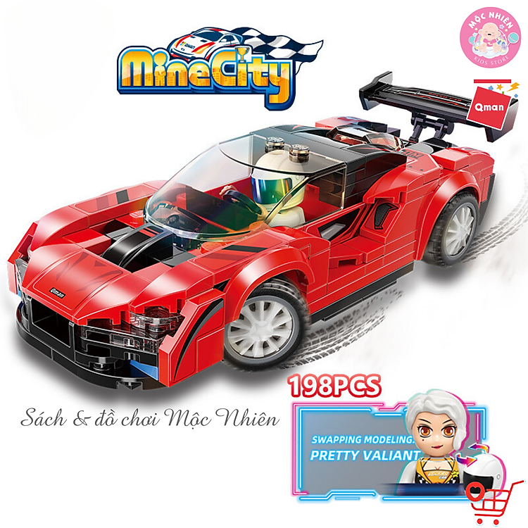 Đồ chơi xếp hình Qman xe đua Chính hãng Giá rẻ - Hình ảnh 5