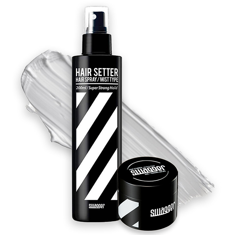 COMBO Sáp vuốt tóc Swagger Hair Stunner Wax Organic 50ml và Gôm xịt tóc Swagger Hair Setter Spray 200ml