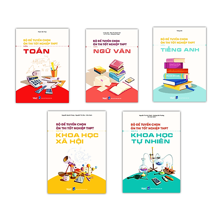 Combo Bộ Đề Tuyển Chọn Ôn Thi Tốt Nghiệp THPT Môn Toán, Văn, Anh, KHTN, KHXH 2023