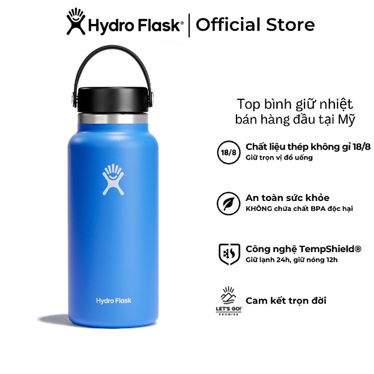 Bình giữ nhiệt Hydro Flask 32 OZ Wide Flex Cap co náp xoay - Hàng chính hãng(Season 2024)