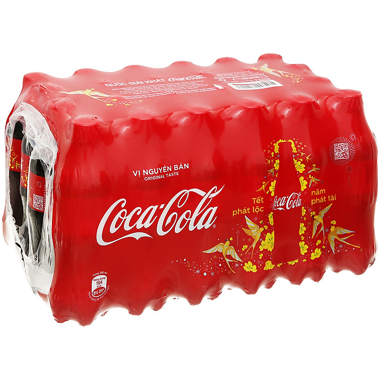 Lốc 24 Chai Nước Giải Khát Có Gas Coca-Cola (390ml x 24)